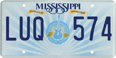 MS license plate LUQ574