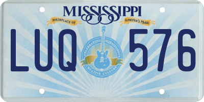 MS license plate LUQ576