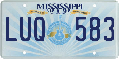 MS license plate LUQ583
