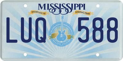 MS license plate LUQ588