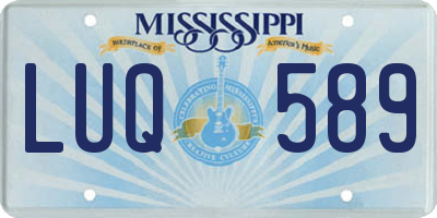 MS license plate LUQ589