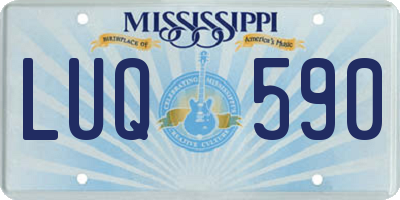 MS license plate LUQ590