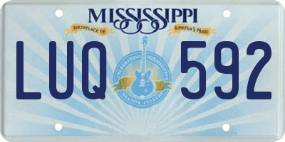MS license plate LUQ592