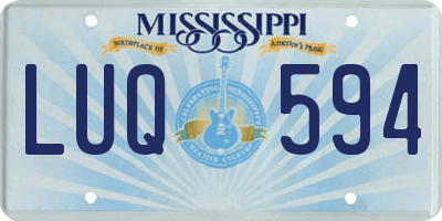 MS license plate LUQ594