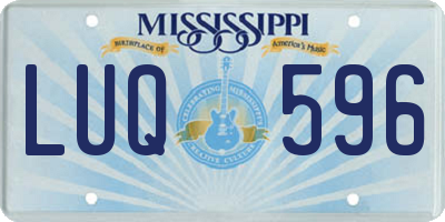 MS license plate LUQ596