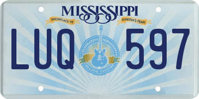 MS license plate LUQ597