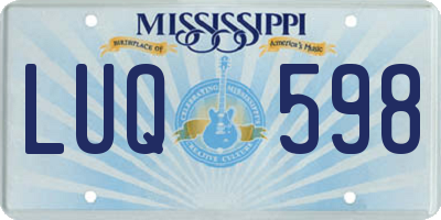 MS license plate LUQ598