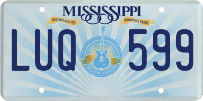 MS license plate LUQ599