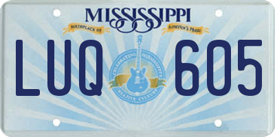 MS license plate LUQ605