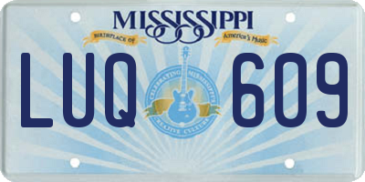 MS license plate LUQ609