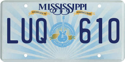 MS license plate LUQ610