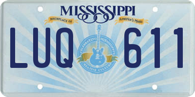 MS license plate LUQ611