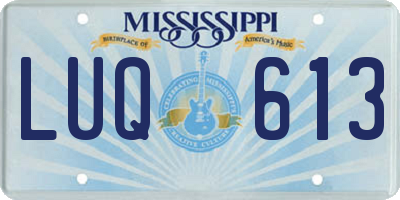 MS license plate LUQ613