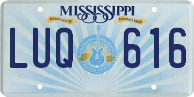 MS license plate LUQ616