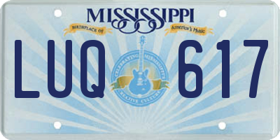 MS license plate LUQ617
