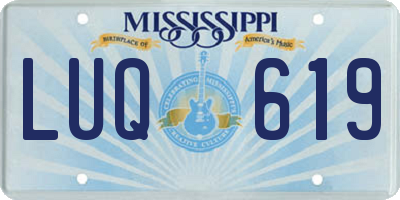MS license plate LUQ619