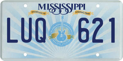 MS license plate LUQ621