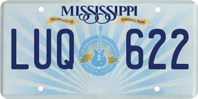 MS license plate LUQ622