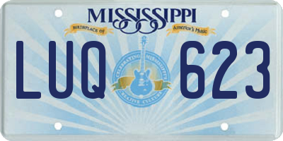 MS license plate LUQ623
