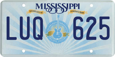 MS license plate LUQ625