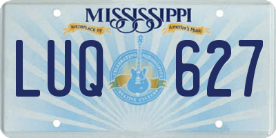 MS license plate LUQ627