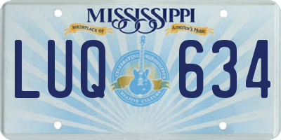 MS license plate LUQ634