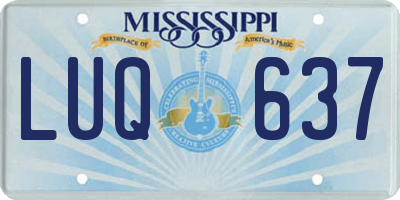 MS license plate LUQ637