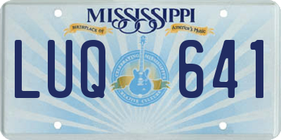MS license plate LUQ641