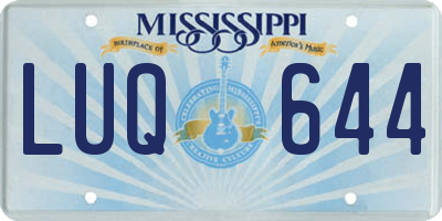 MS license plate LUQ644