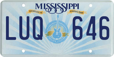 MS license plate LUQ646