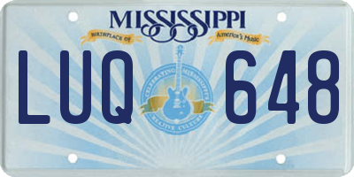 MS license plate LUQ648