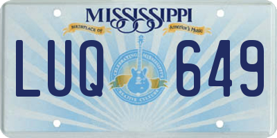 MS license plate LUQ649