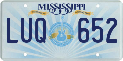 MS license plate LUQ652