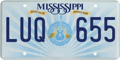 MS license plate LUQ655