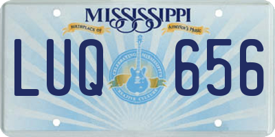 MS license plate LUQ656