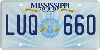 MS license plate LUQ660