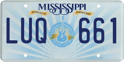 MS license plate LUQ661