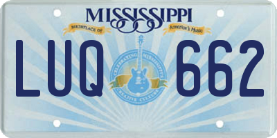 MS license plate LUQ662