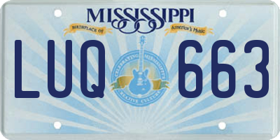 MS license plate LUQ663