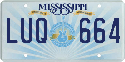MS license plate LUQ664