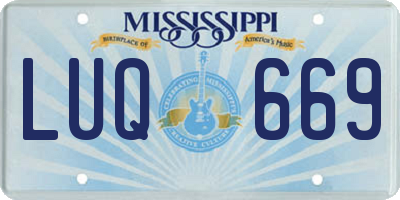 MS license plate LUQ669