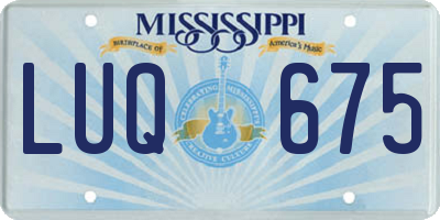 MS license plate LUQ675