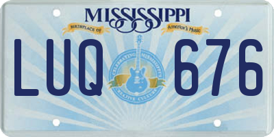 MS license plate LUQ676