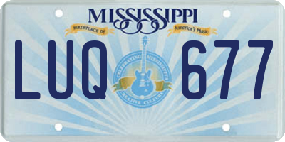 MS license plate LUQ677