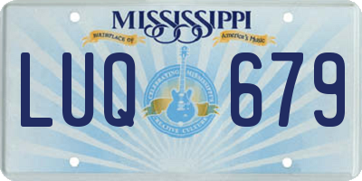 MS license plate LUQ679