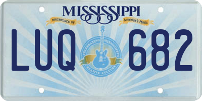 MS license plate LUQ682