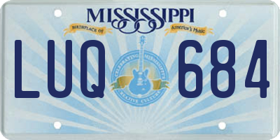 MS license plate LUQ684