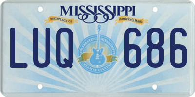 MS license plate LUQ686