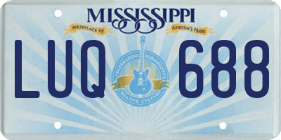 MS license plate LUQ688