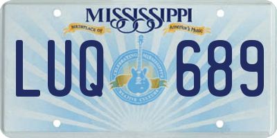 MS license plate LUQ689
